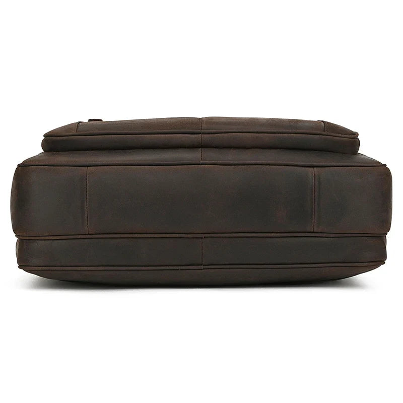 17 inch Laptop Cowhide Male Tote Big Briefcase