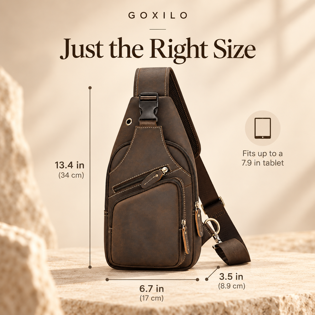 GOXILO | Heritage Genuine Leather Sling Bag