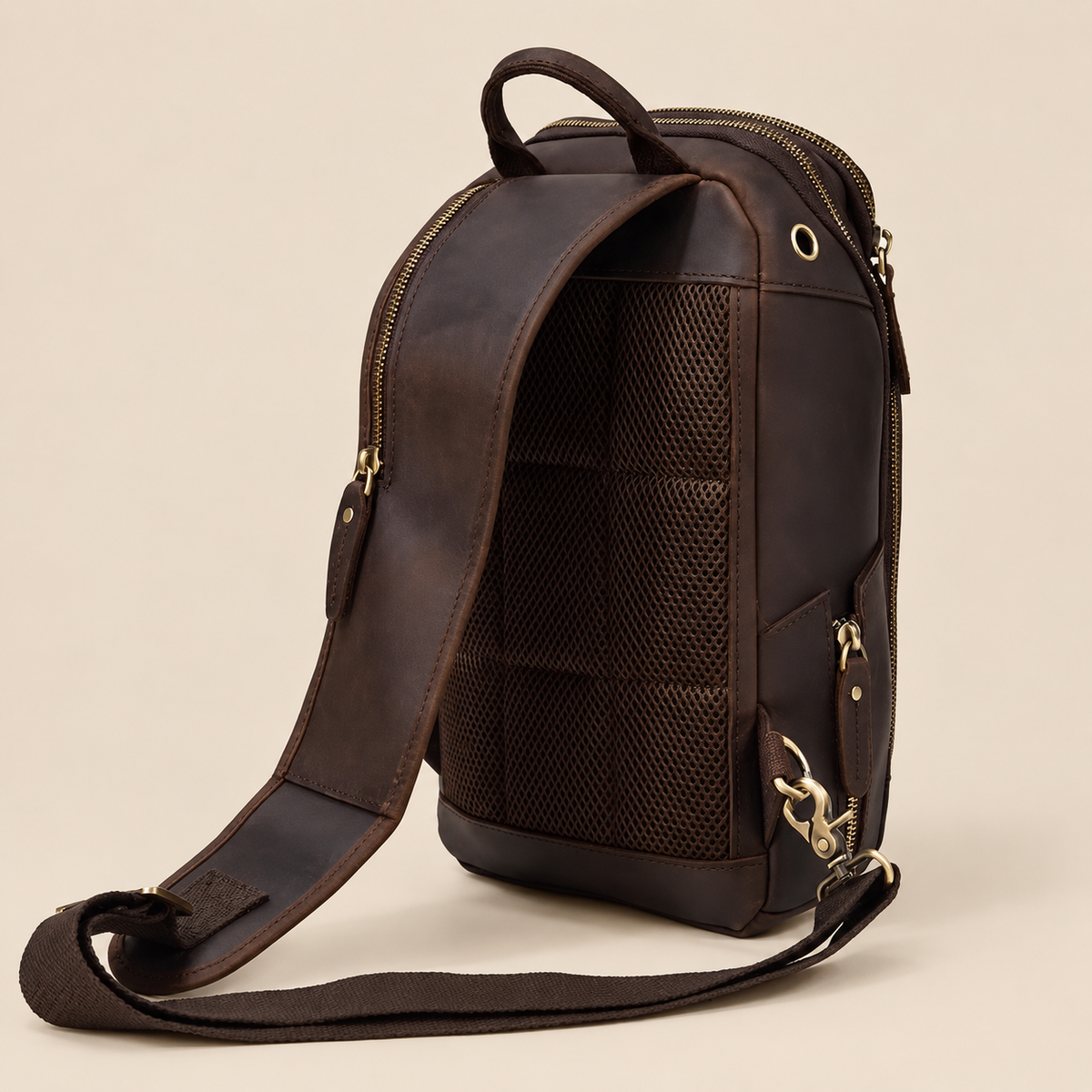 GOLIXO | Handmade Mens Leather Sling Bag Fanny Pack