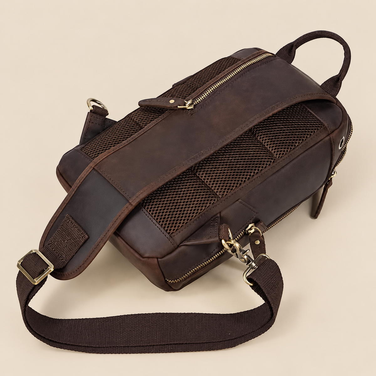 GOLIXO | Handmade Mens Leather Sling Bag Fanny Pack