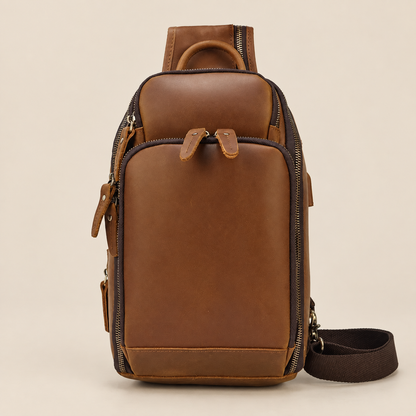 GOLIXO | Handmade Mens Leather Sling Bag Fanny Pack