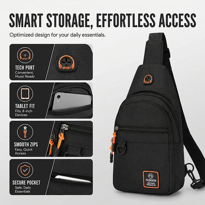 Waterproof Multi-pocket Crossbody Sling Bag 4.5L