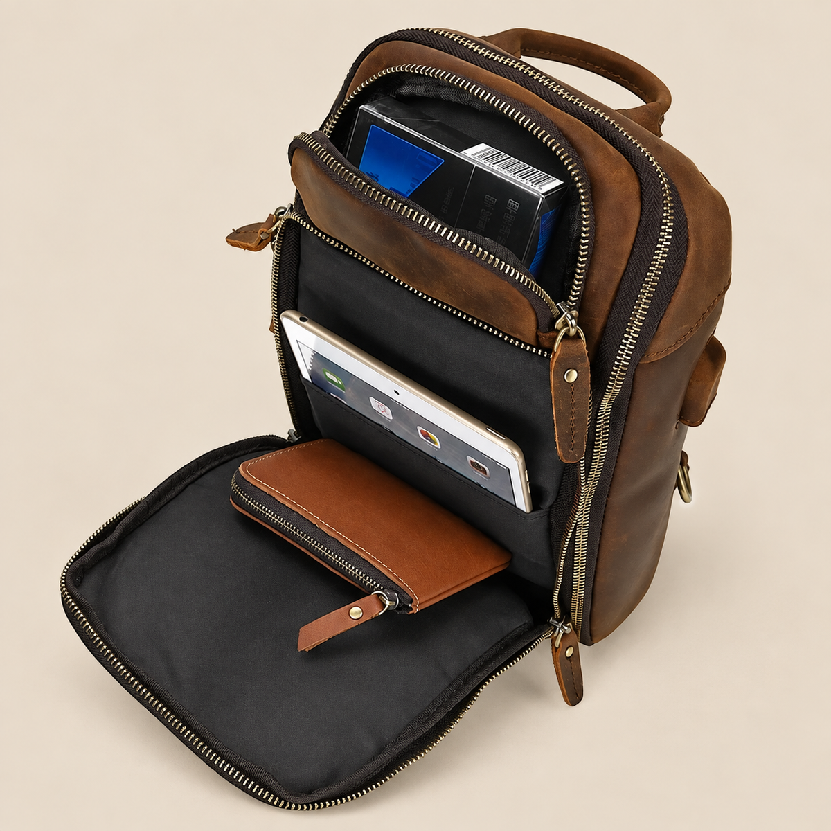 GOLIXO | Handmade Mens Leather Sling Bag Fanny Pack