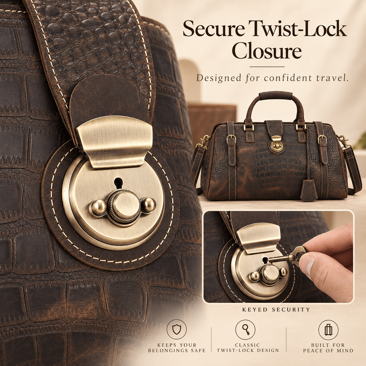 GOXILO | Heritage Croc-Embossed Weekender