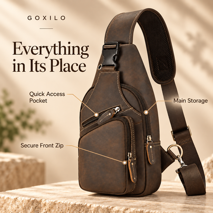 GOXILO | Heritage Genuine Leather Sling Bag