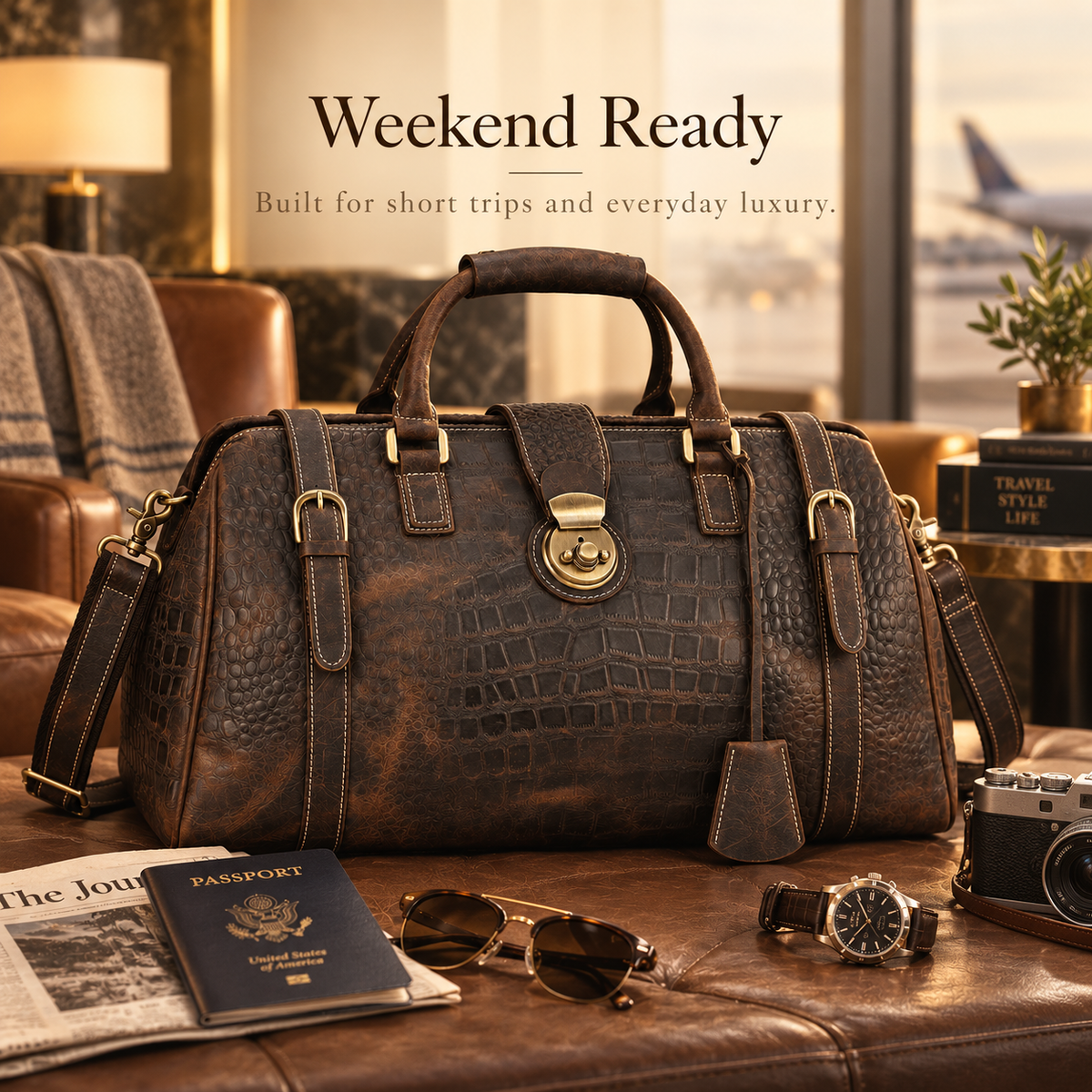 GOXILO | Heritage Croc-Embossed Weekender