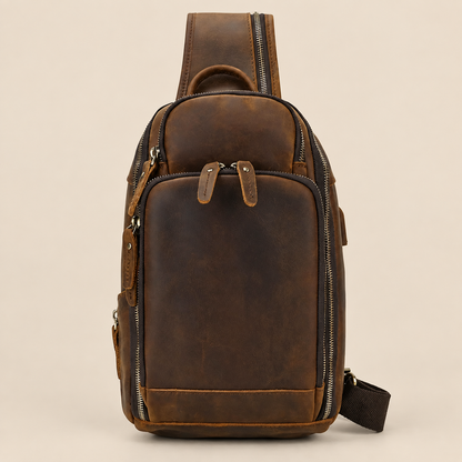 GOLIXO | Handmade Mens Leather Sling Bag Fanny Pack