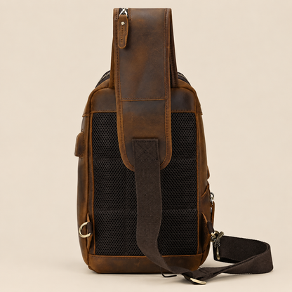 GOLIXO | Handmade Mens Leather Sling Bag Fanny Pack