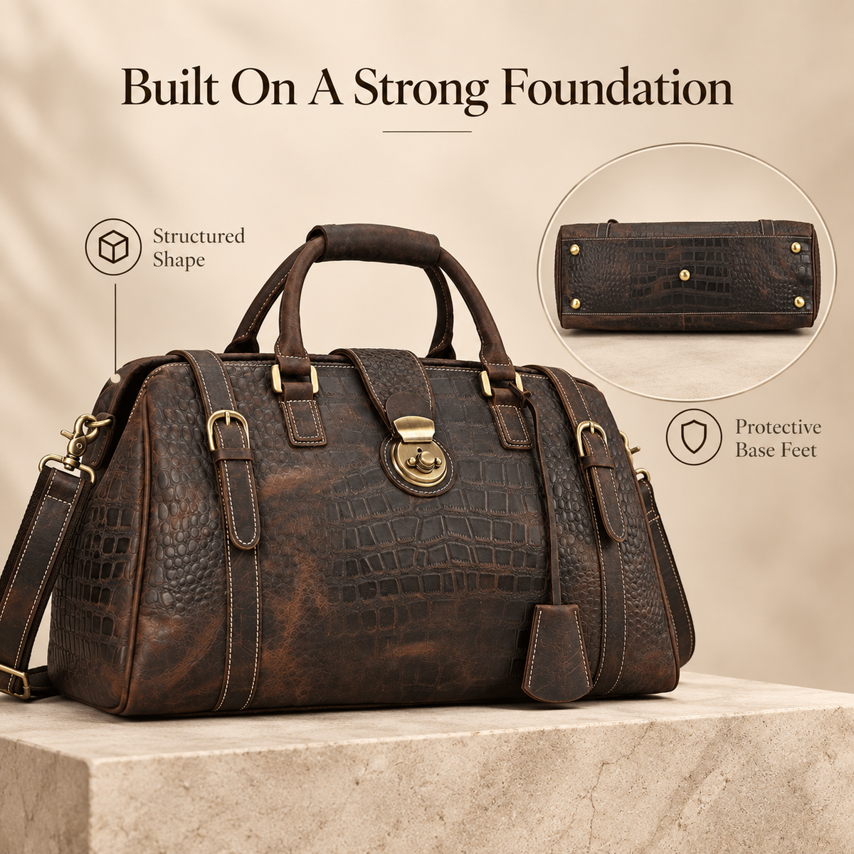 GOXILO | Heritage Croc-Embossed Weekender
