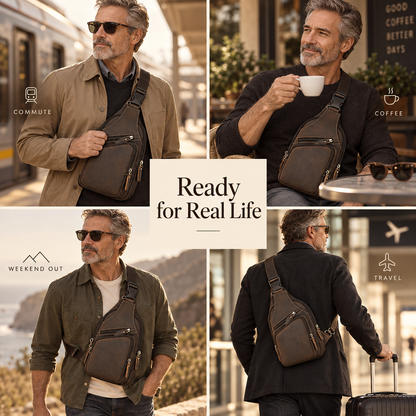 GOXILO | Heritage Genuine Leather Sling Bag