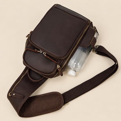 GOLIXO | Handmade Mens Leather Sling Bag Fanny Pack