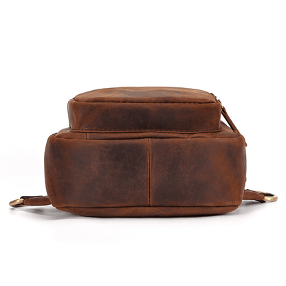 Men's Leather Crossbody Bag with USB Charging Port - Premium Cowhide Sling Bag