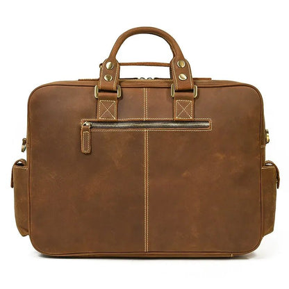 Leather Laptop Briefcase for Work and Travel