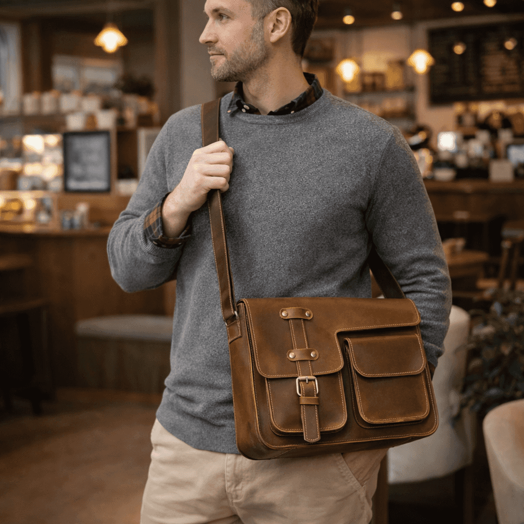 Leather Shoulder Messenger Bag