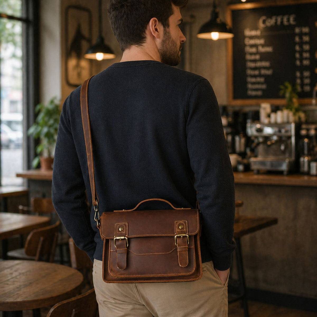 Small Leather Shoulder Messenger Bag
