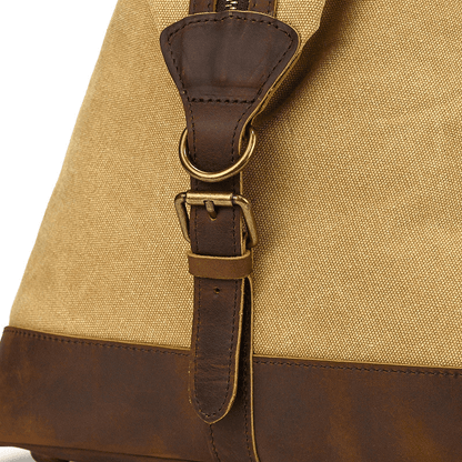 Canvas Genuine Leather Big Capacity Duffle Bag