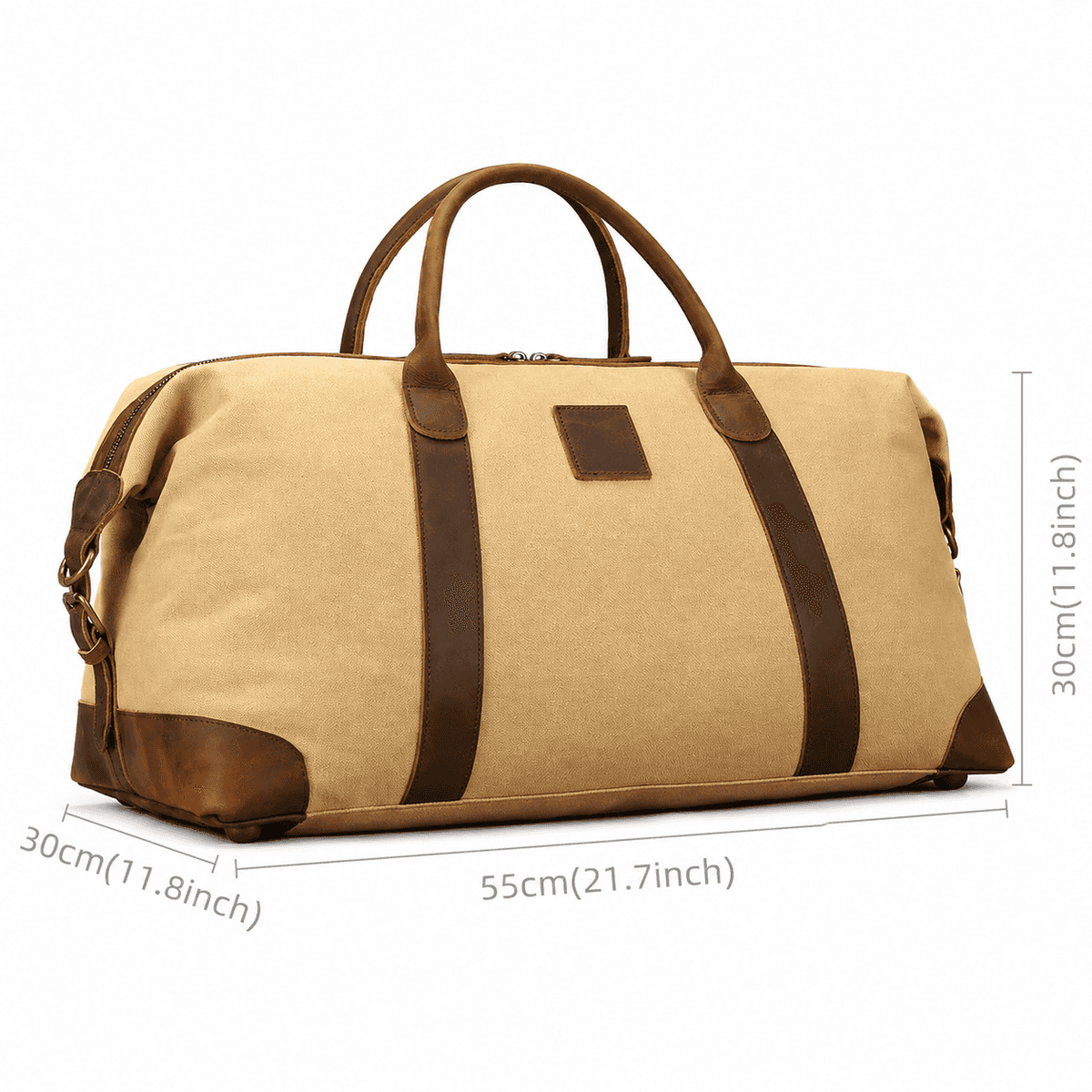 Canvas Genuine Leather Big Capacity Duffle Bag