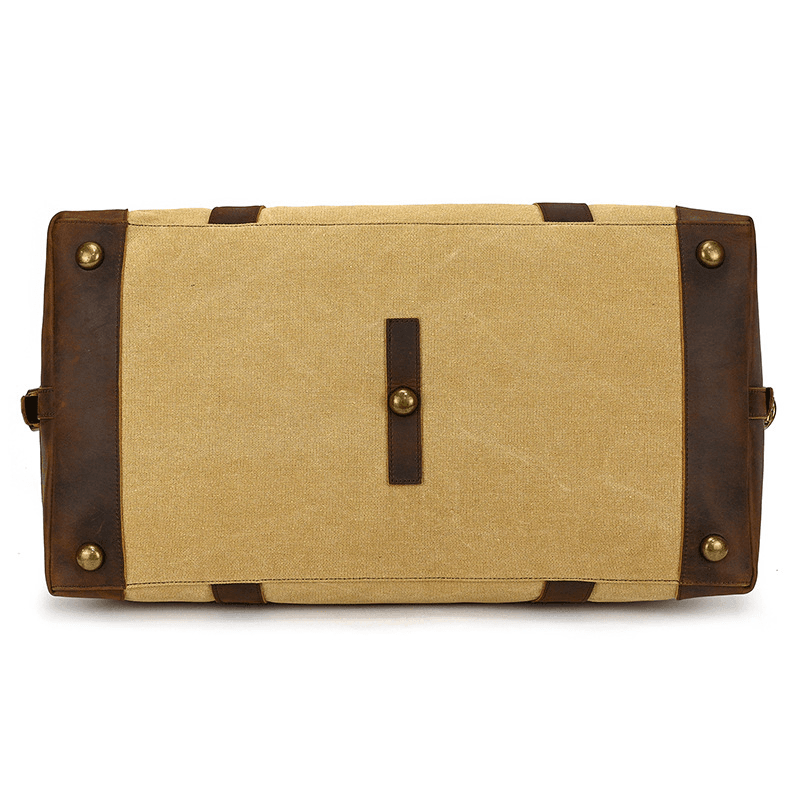 Canvas Genuine Leather Big Capacity Duffle Bag