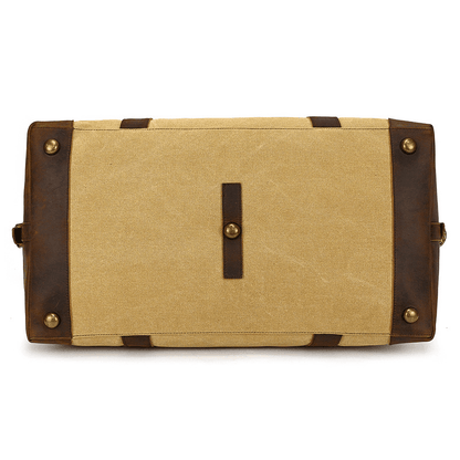 Canvas Genuine Leather Big Capacity Duffle Bag
