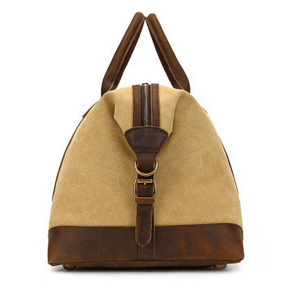 Canvas Genuine Leather Big Capacity Duffle Bag