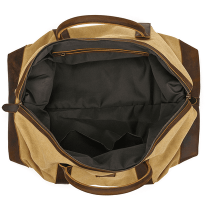 Canvas Genuine Leather Big Capacity Duffle Bag