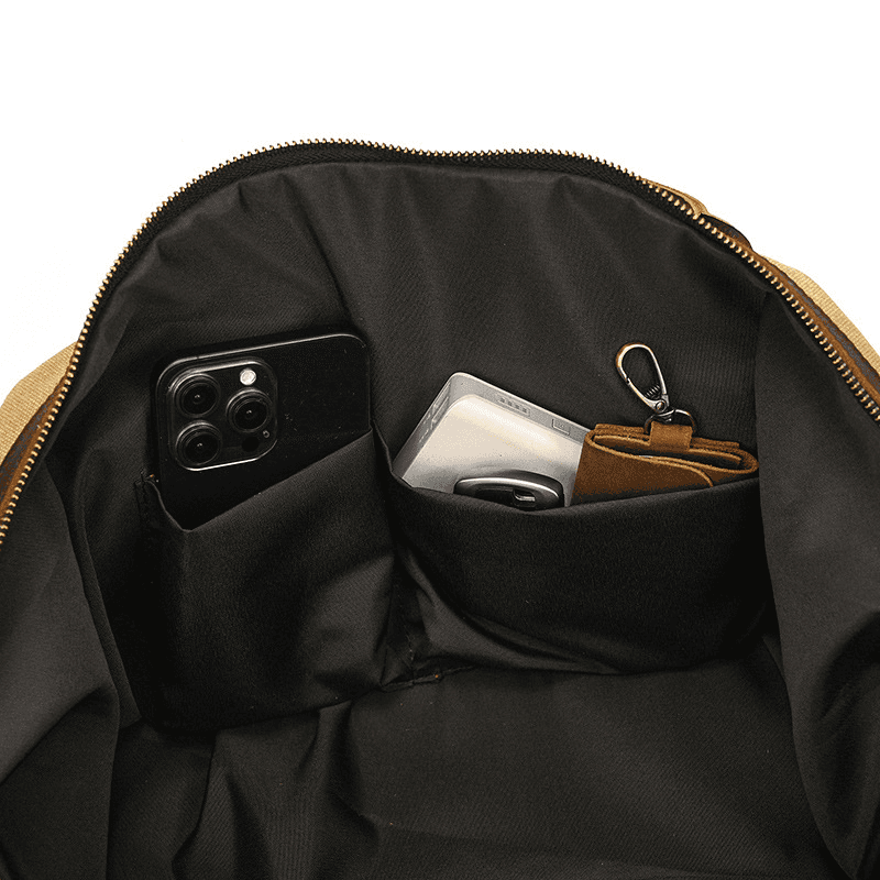 Canvas Genuine Leather Big Capacity Duffle Bag