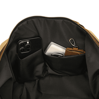 Canvas Genuine Leather Big Capacity Duffle Bag