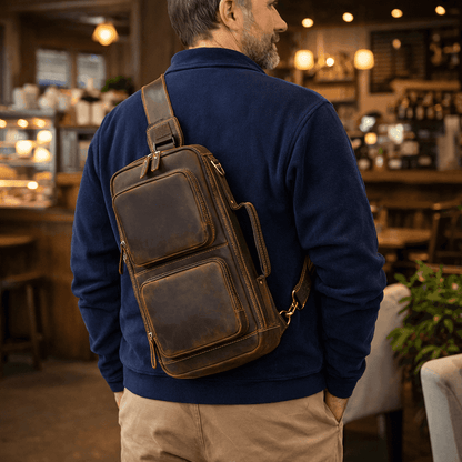 Handmade Top-Grain Leather 3-Way Bag Fanny Pack
