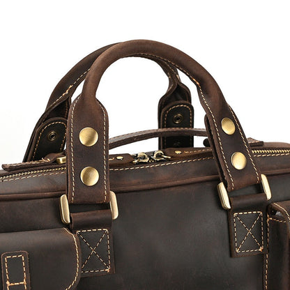 Leather Laptop Briefcase for Work and Travel