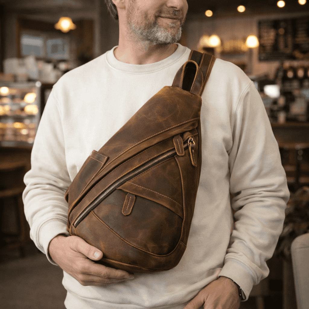 Leather Convertible Backpack Crossbody Bag Fanny Pack