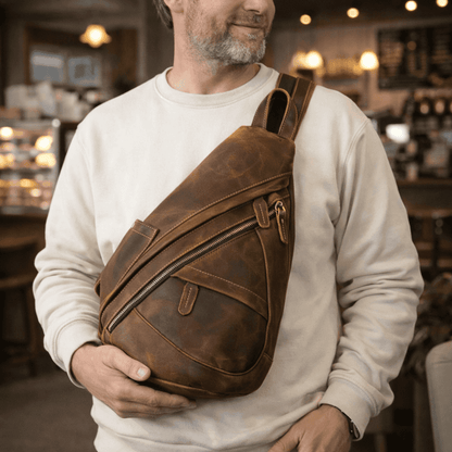 Leather Convertible Backpack Crossbody Bag Fanny Pack