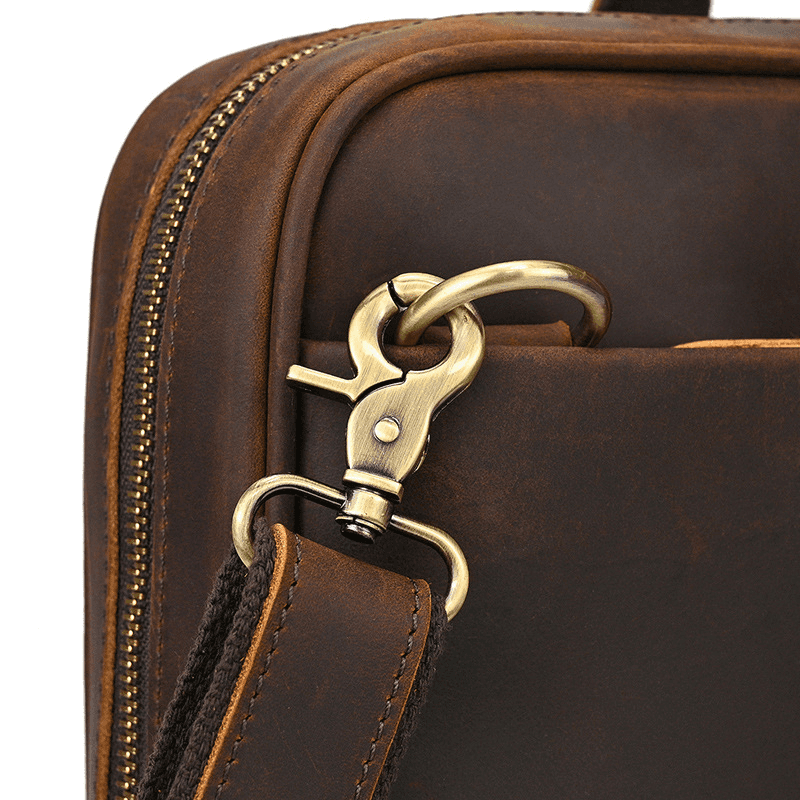 Mens Leather Bag Laptop Sophisticated Briefcase Style
