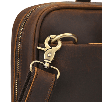 Mens Leather Bag Laptop Sophisticated Briefcase Style