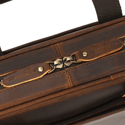 Mens Leather Bag Laptop Sophisticated Briefcase Style