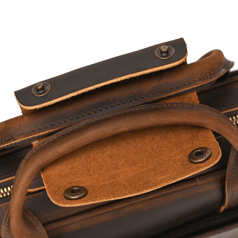Mens Leather Bag Laptop Sophisticated Briefcase Style
