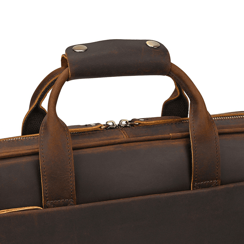 Mens Leather Bag Laptop Sophisticated Briefcase Style