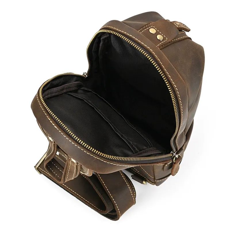 Premium Cross Body Brown Leather Bag Fanny Pack