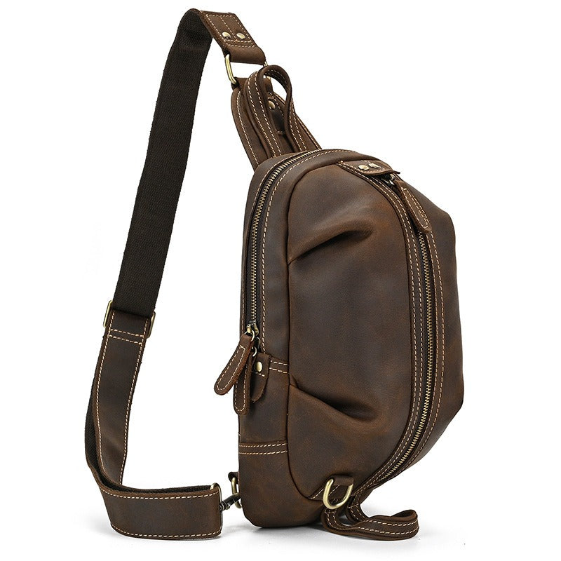 Premium Cross Body Brown Leather Bag Fanny Pack
