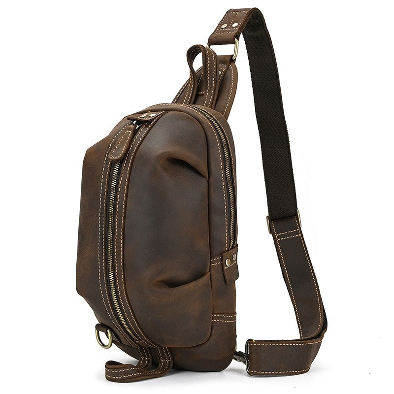 Premium Cross Body Brown Leather Bag Fanny Pack