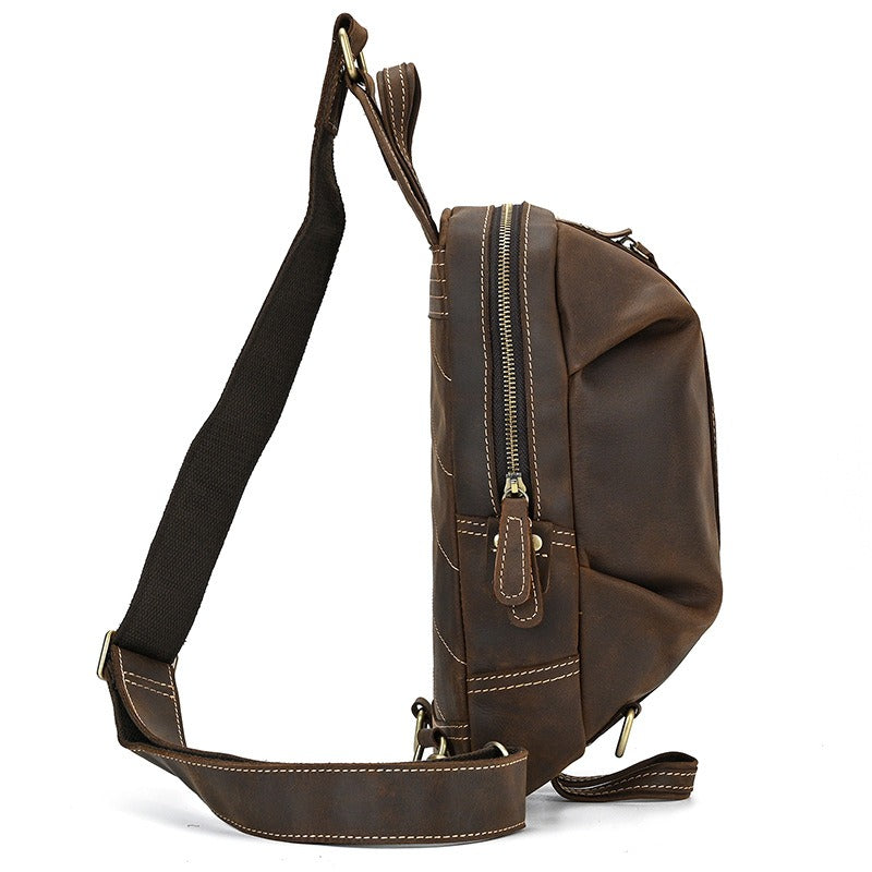 Premium Cross Body Brown Leather Bag Fanny Pack