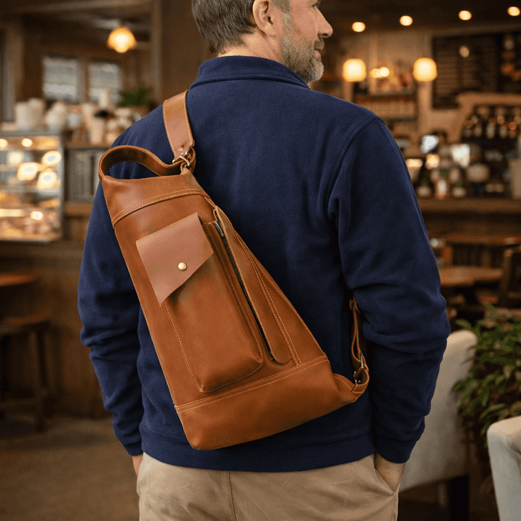 Premium Handmade Leather Sling Bag Fanny Pack