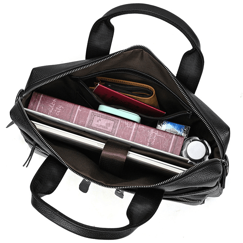 Real Leather Male Laptop Briefcase