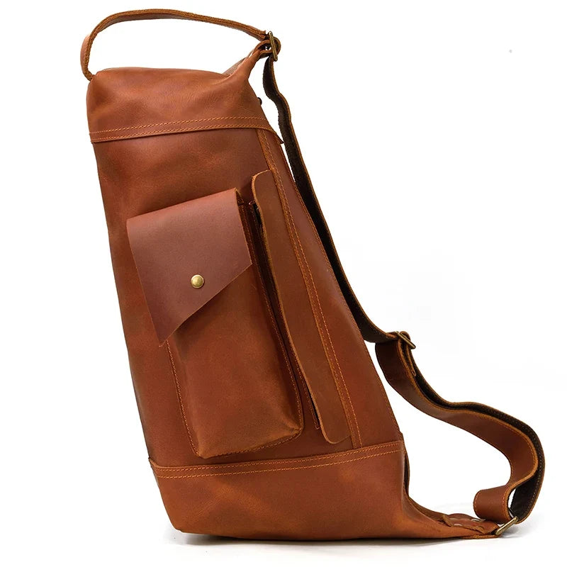 Premium Handmade Leather Sling Bag Fanny Pack