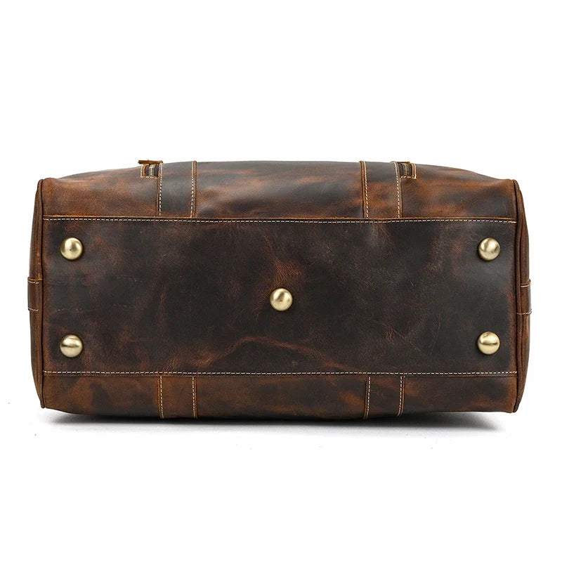 Natural Cowskin Leather Weekend Bag