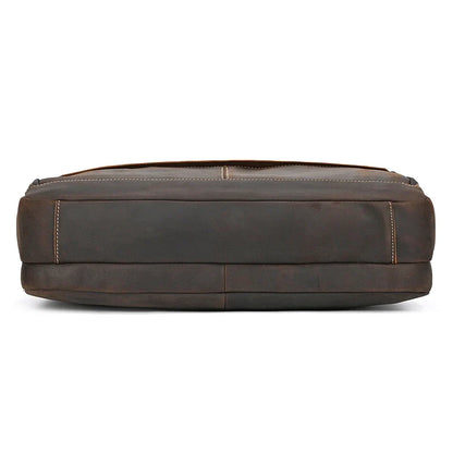 Handmade Full-Grain Leather Briefcase – Fits 17" Laptop