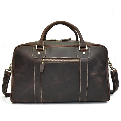 Natural Cowskin Leather Weekend Bag