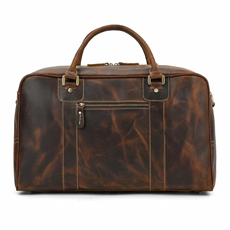 Natural Cowskin Leather Weekend Bag