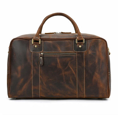 Natural Cowskin Leather Weekend Bag