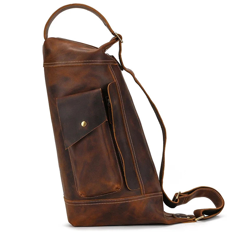 Premium Handmade Leather Sling Bag Fanny Pack