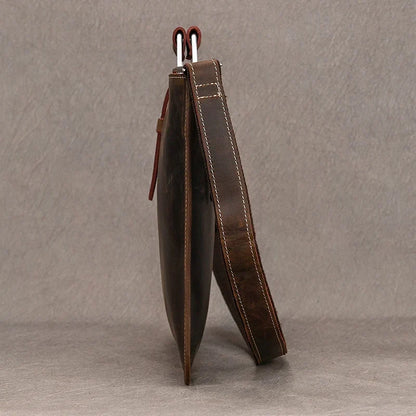 Genuine Leather Zipper Briefcase